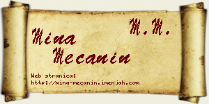 Mina Mečanin vizit kartica